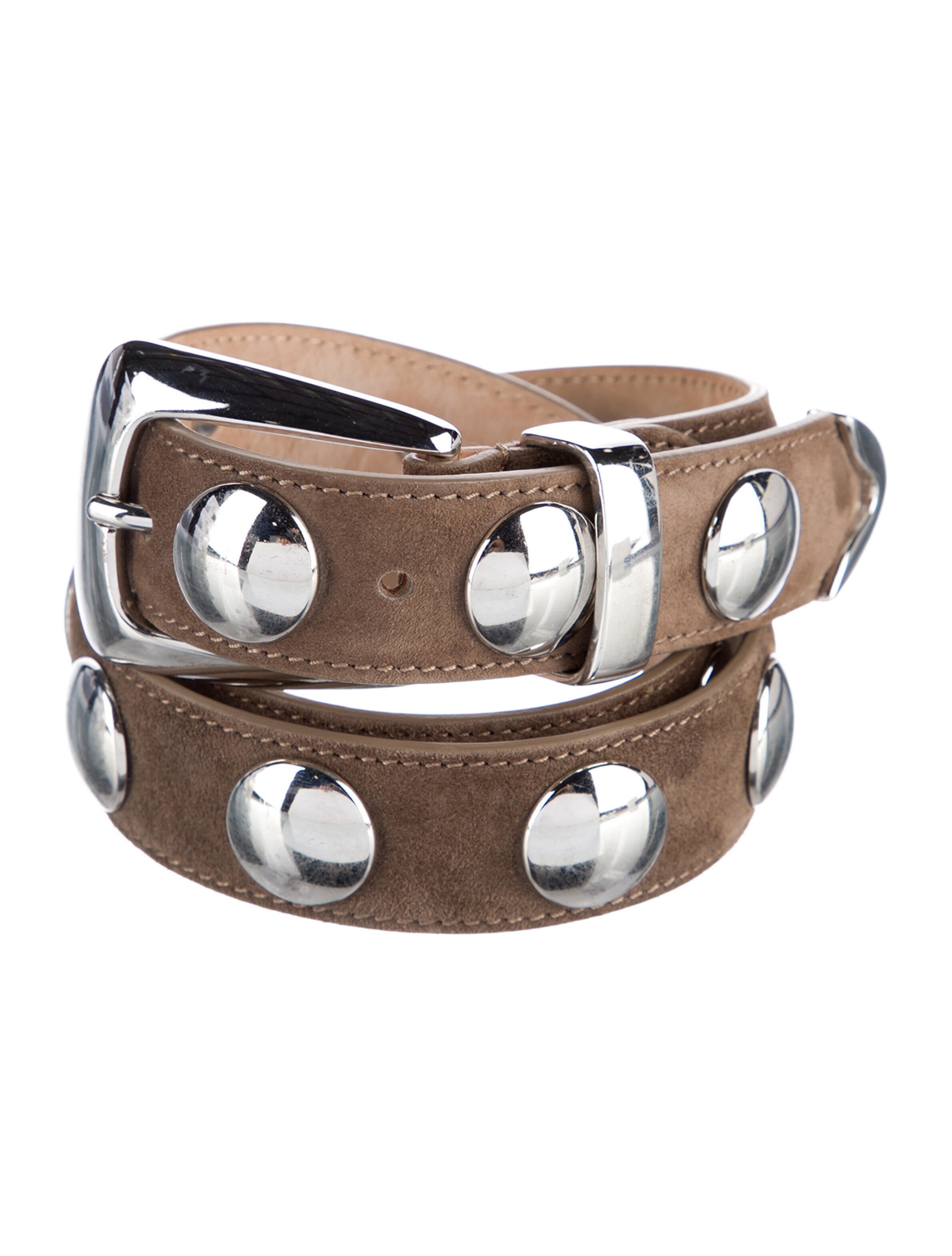 Khaite Suede Studded Accents Belt