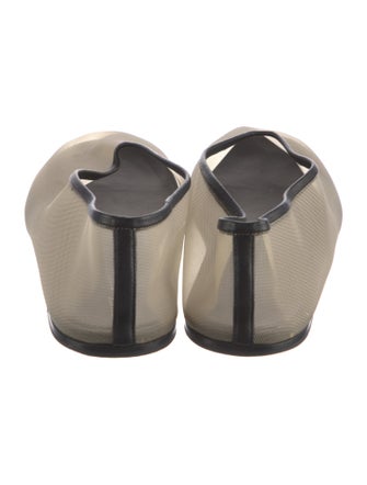 Khaite Mesh Leather Trim Embellishment Ballet Flats