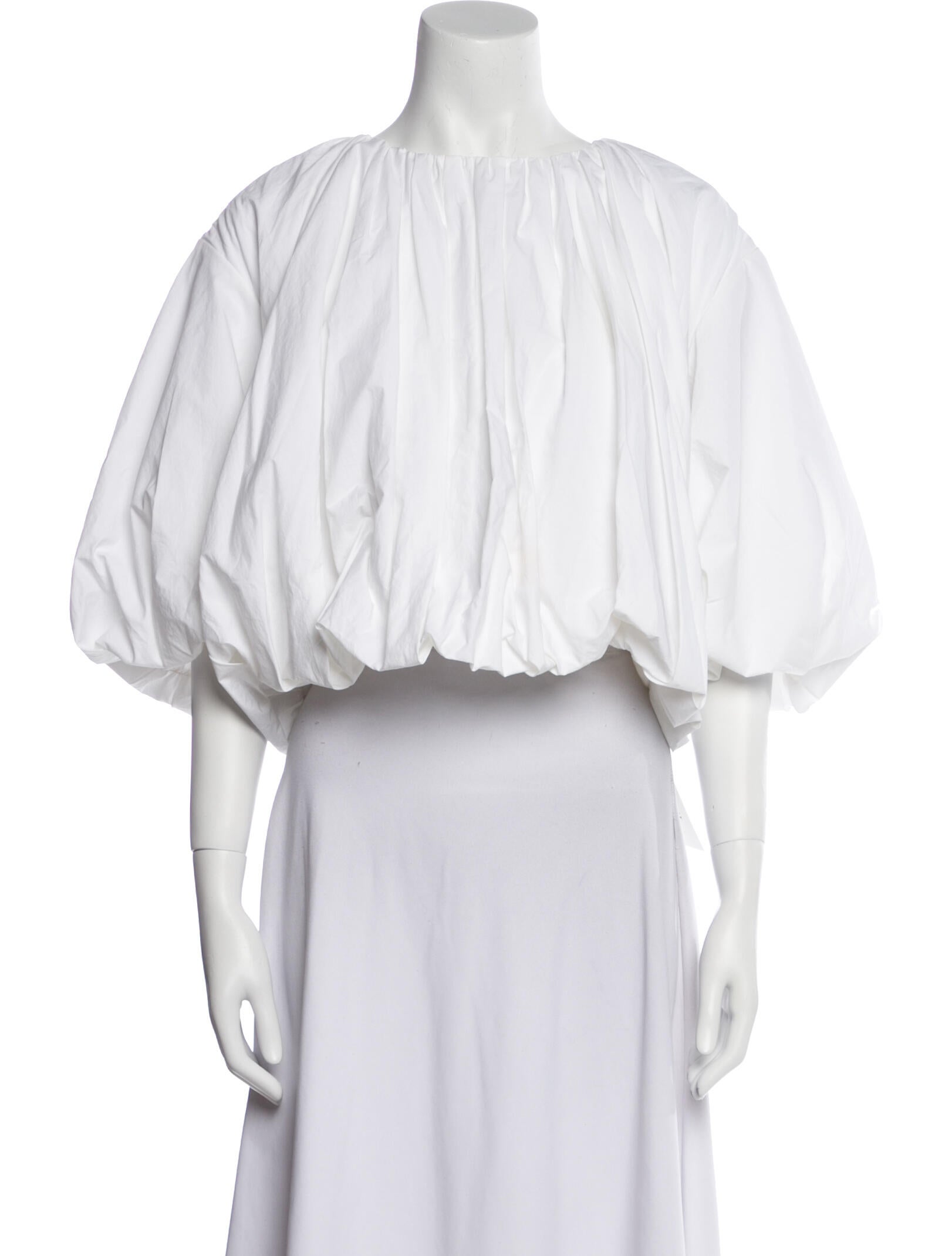 Khaite Bateau Neckline Three-Quarter Sleeve Crop Top