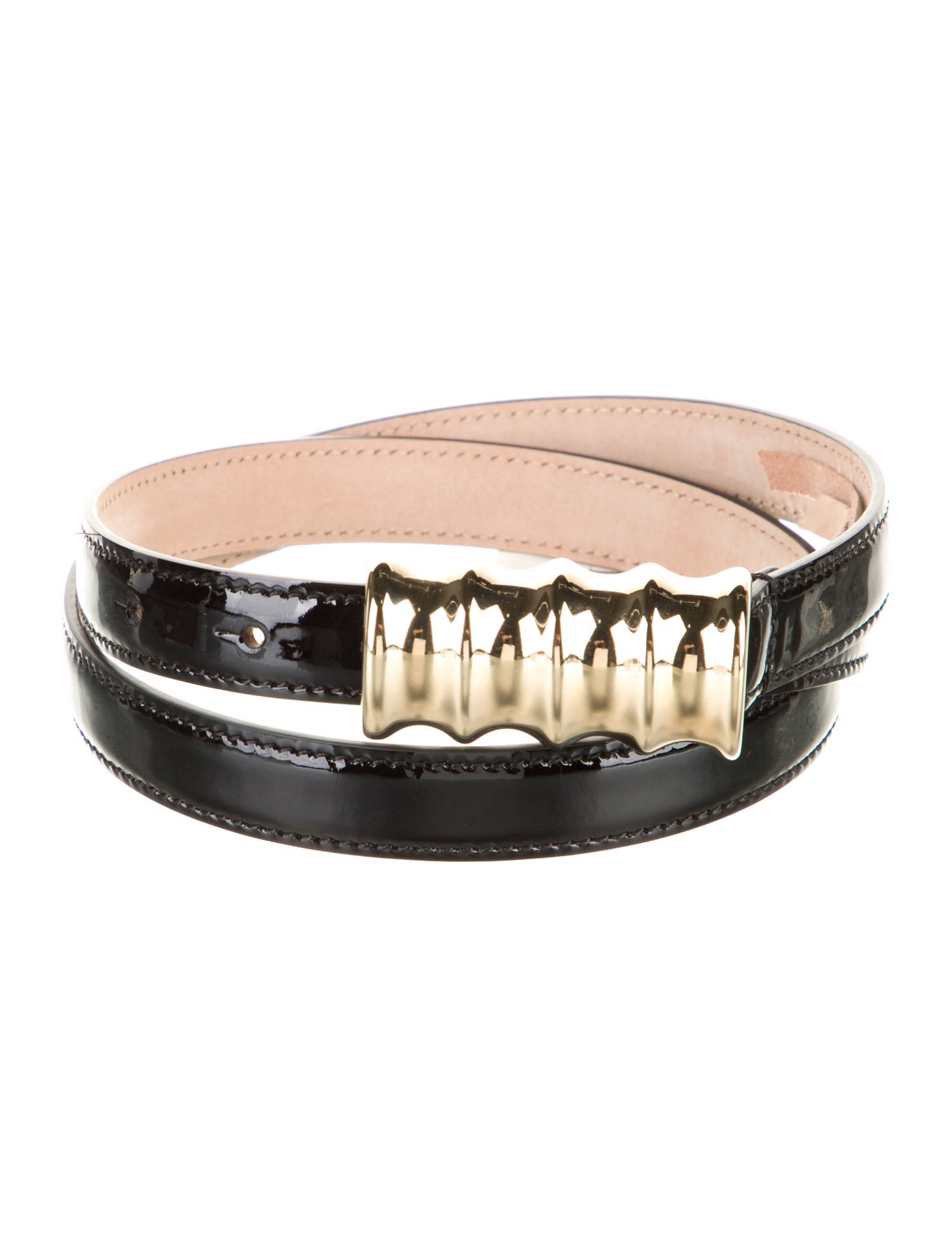 Khaite Skinny Patent Leather Belt