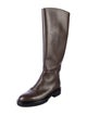 Khaite Leather Colorblock Pattern Riding Boots