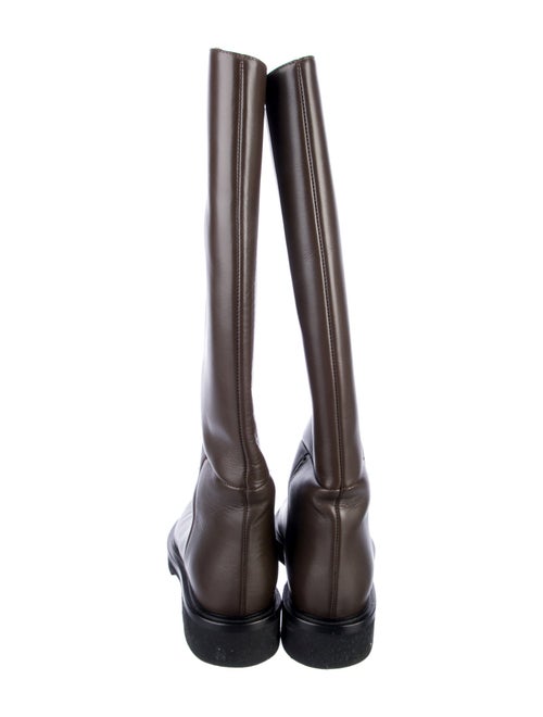 Khaite Leather Colorblock Pattern Riding Boots