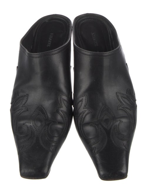Khaite Leather Embroidered Accent Mules
