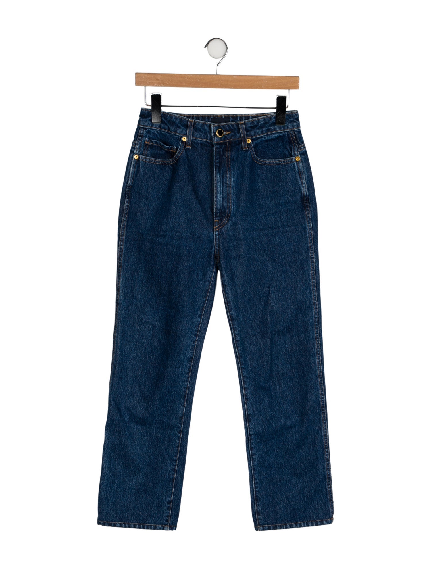 Khaite Mid-Rise Straight Leg Jeans