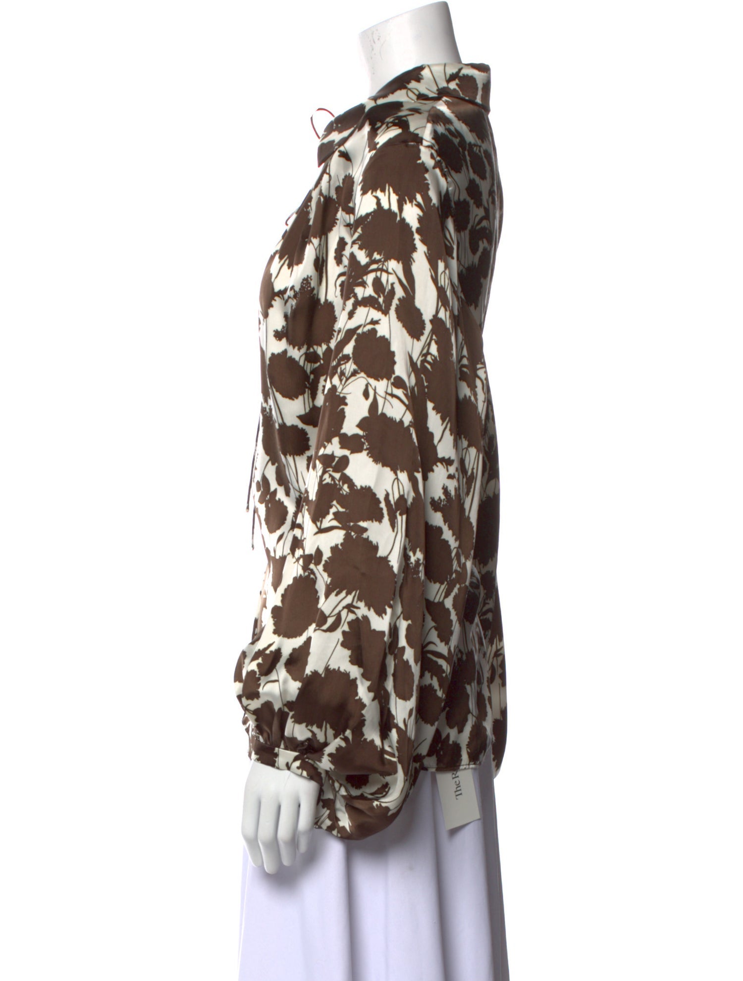 Khaite Printed Long Sleeve Button-Up Top