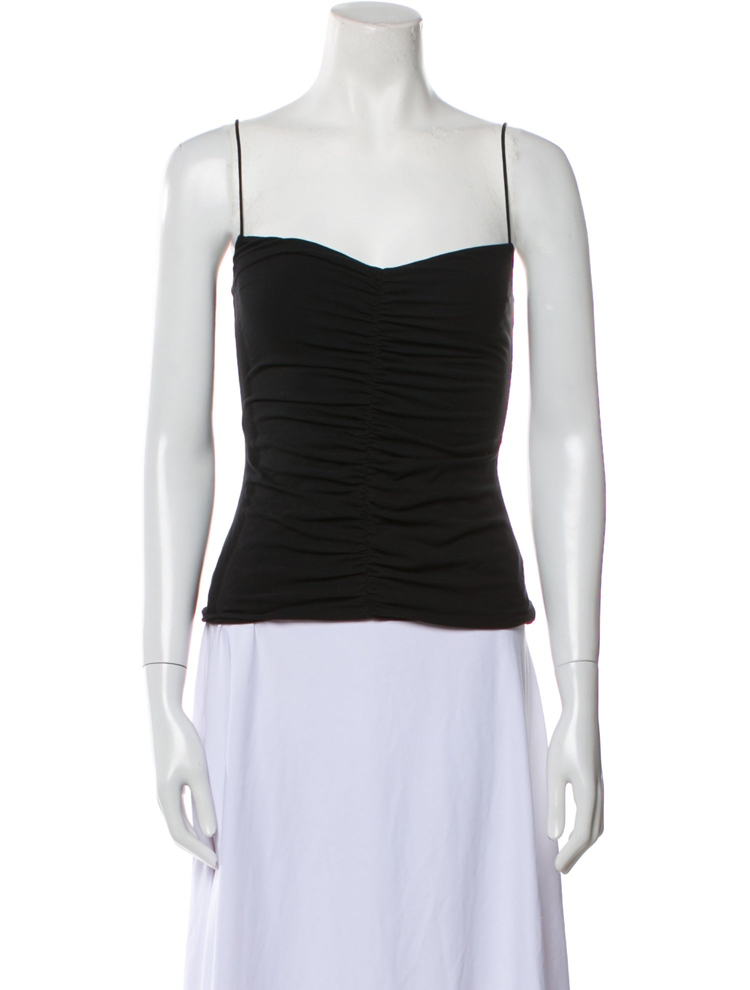 Khaite Square Neckline Sleeveless Crop Top