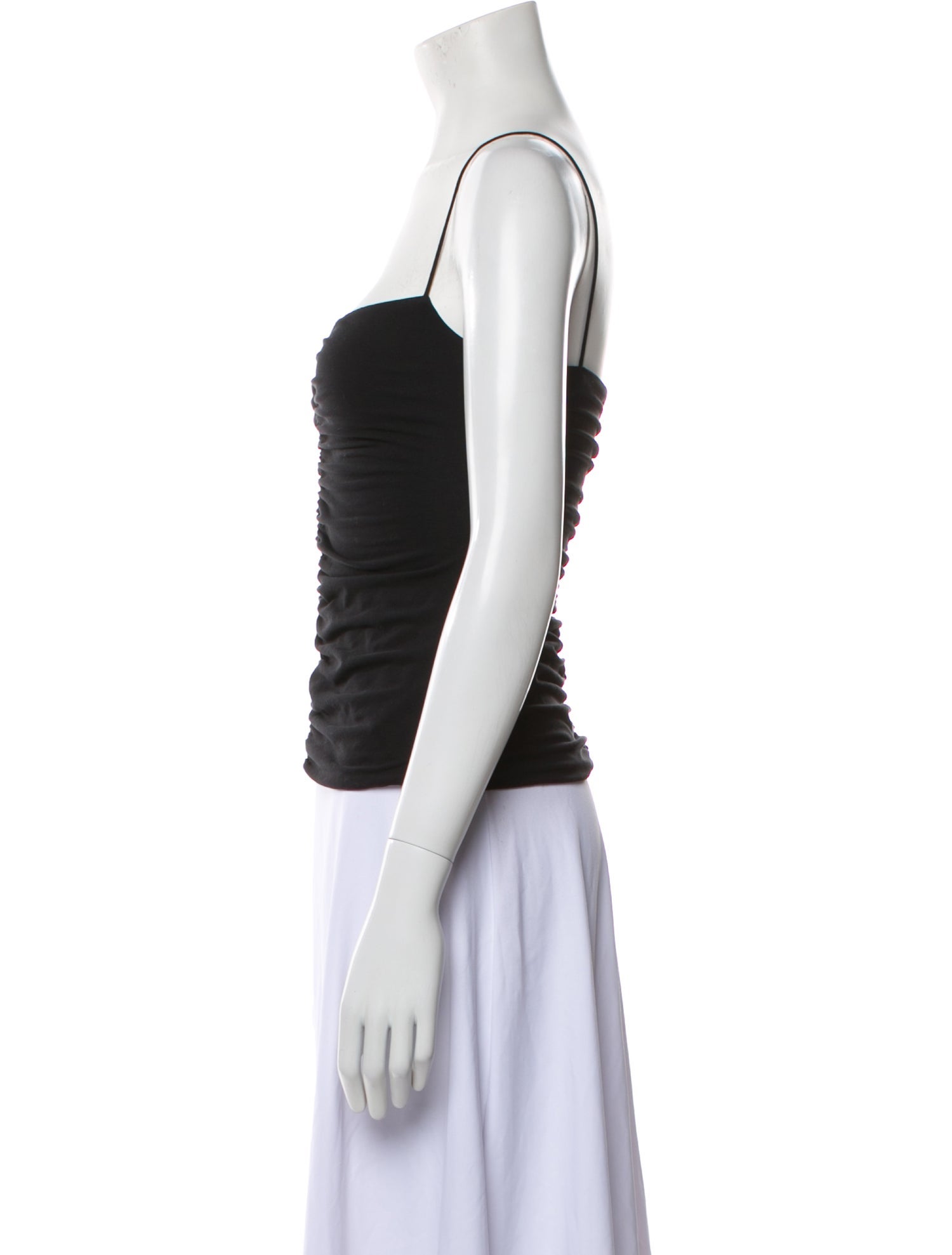 Khaite Square Neckline Sleeveless Crop Top