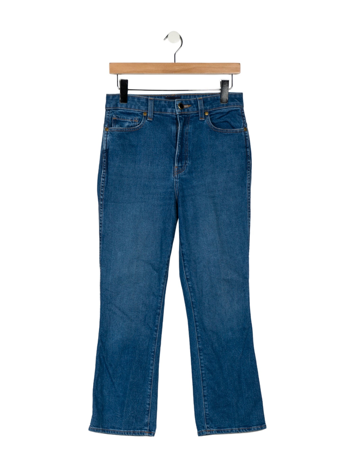 Khaite Mid-Rise Straight Leg Jeans