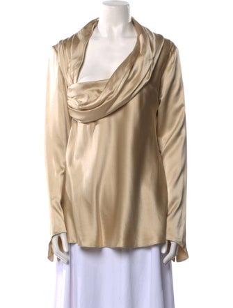 Khaite Silk Cowl Neck Blouse