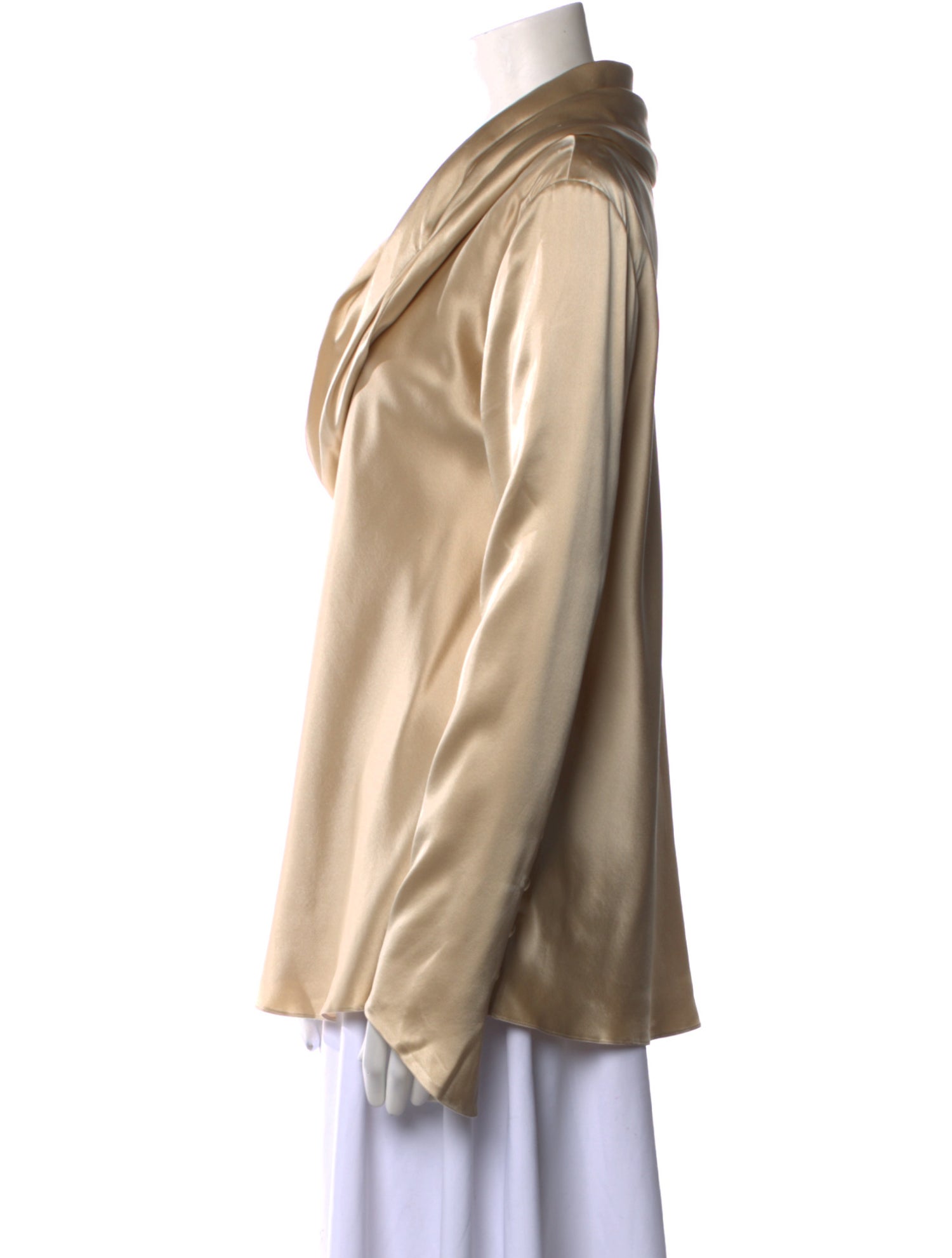 Khaite Silk Cowl Neck Blouse