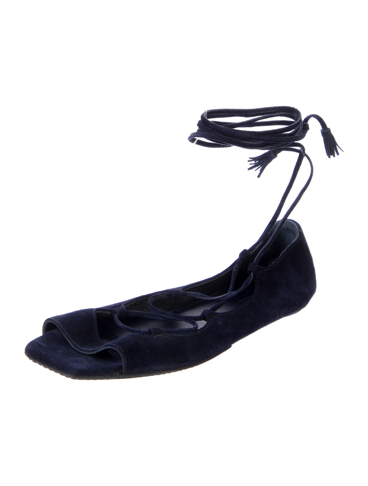 Khaite Suede Tassel Accents Sandals