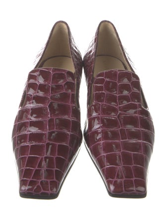 Khaite Embossed Leather Animal Print Flats