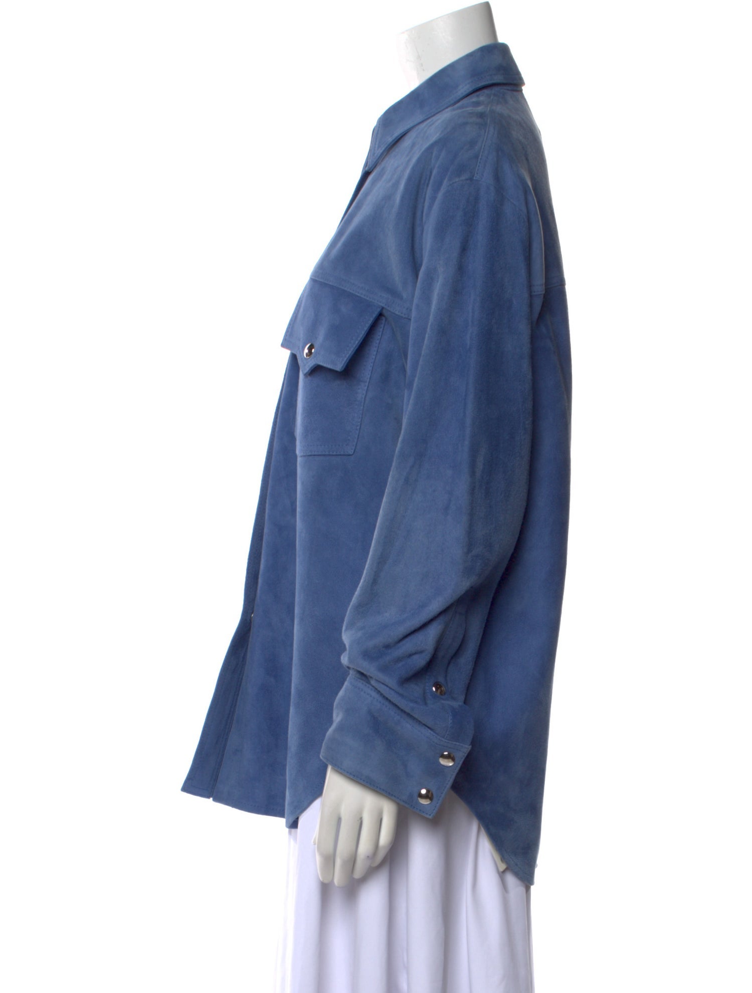 Khaite Leather Long Sleeve Button-Up Top w/ Tags