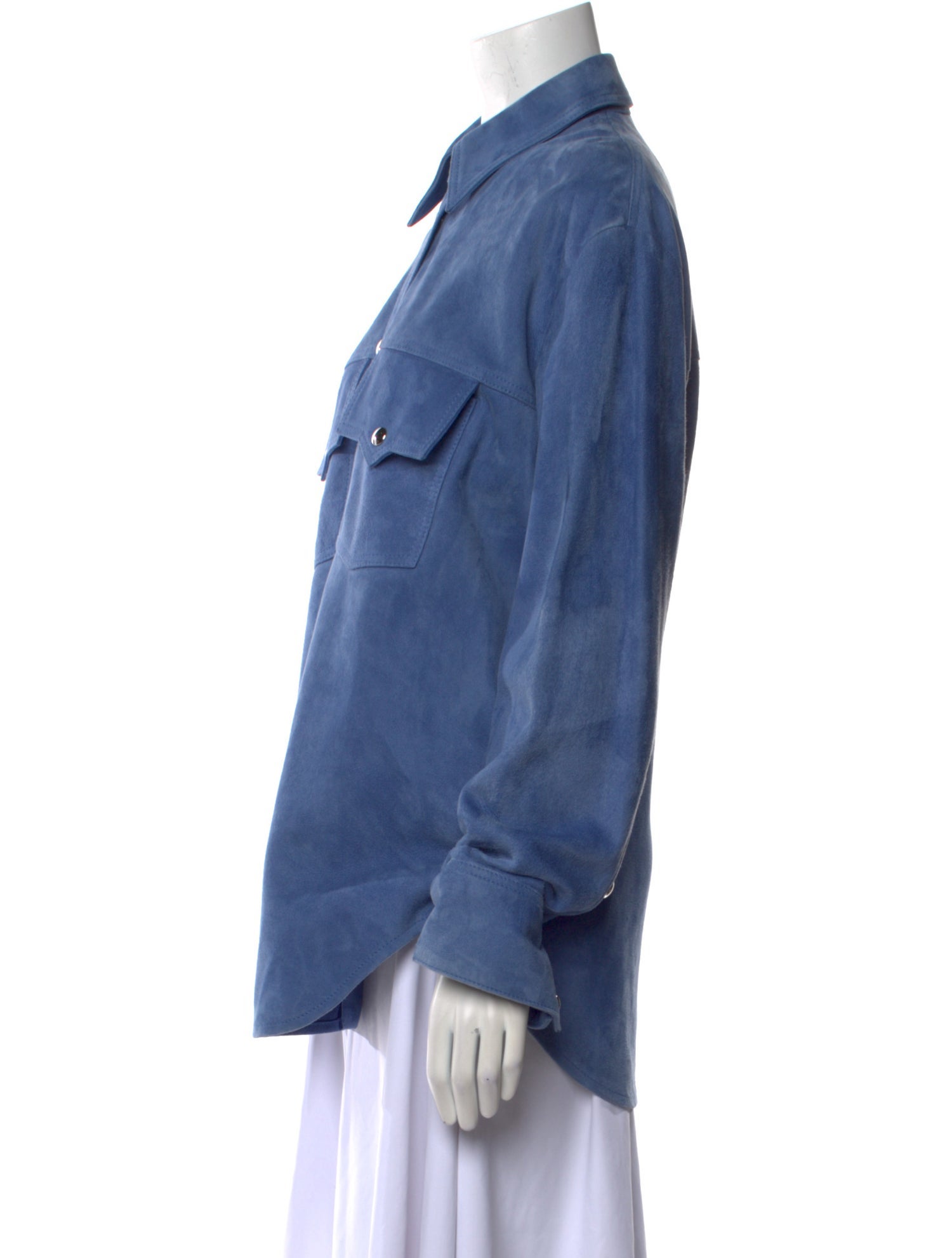 Khaite Leather Long Sleeve Button-Up Top w/ Tags