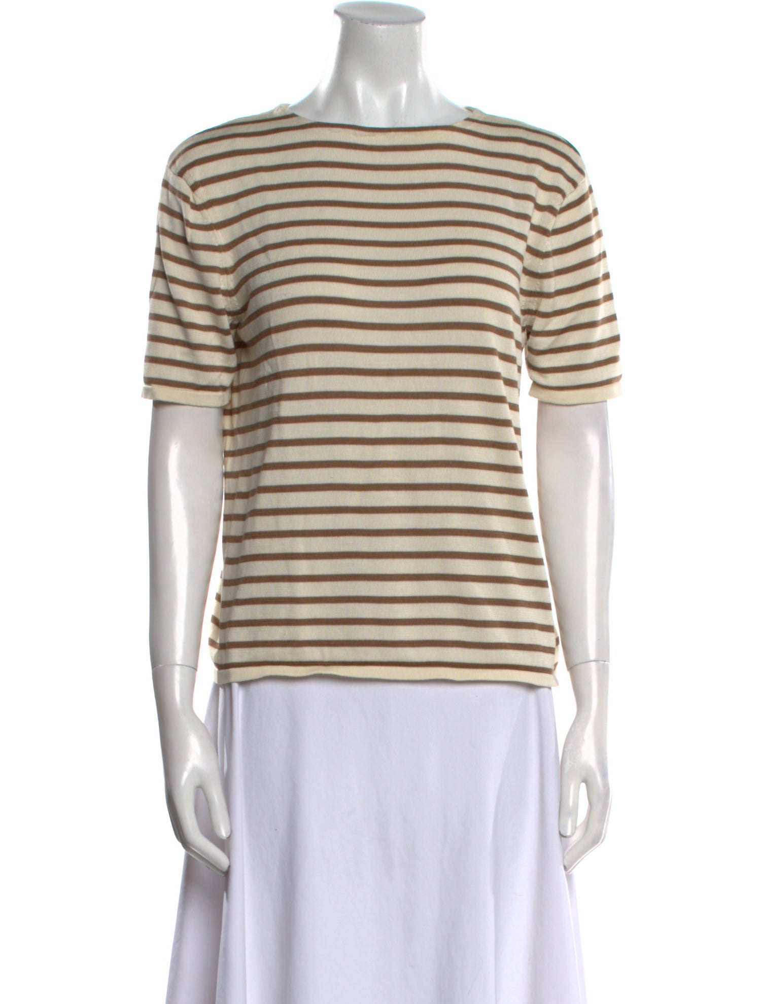 Khaite Silk Striped T-Shirt