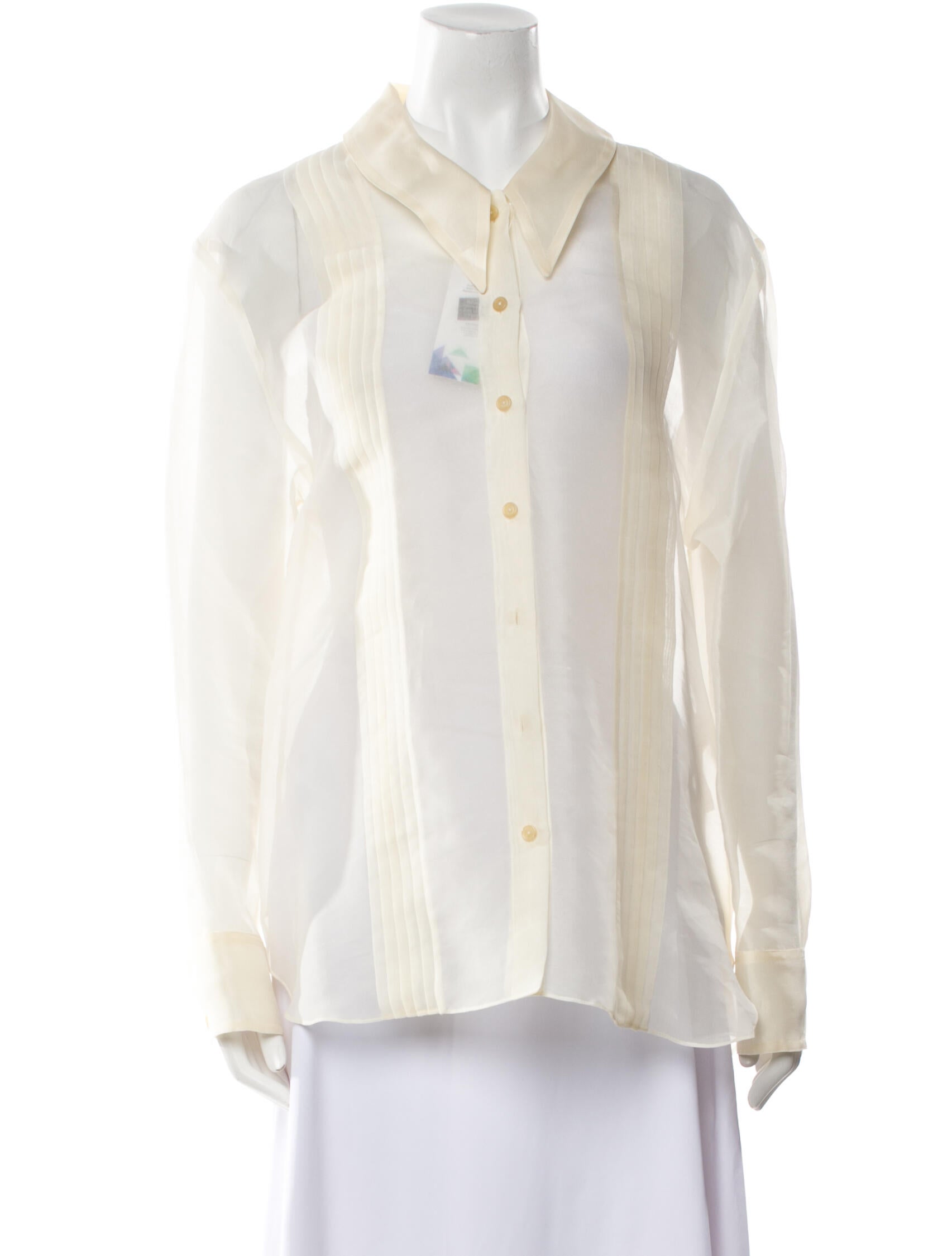 Khaite Silk Long Sleeve Button-Up Top w/ Tags