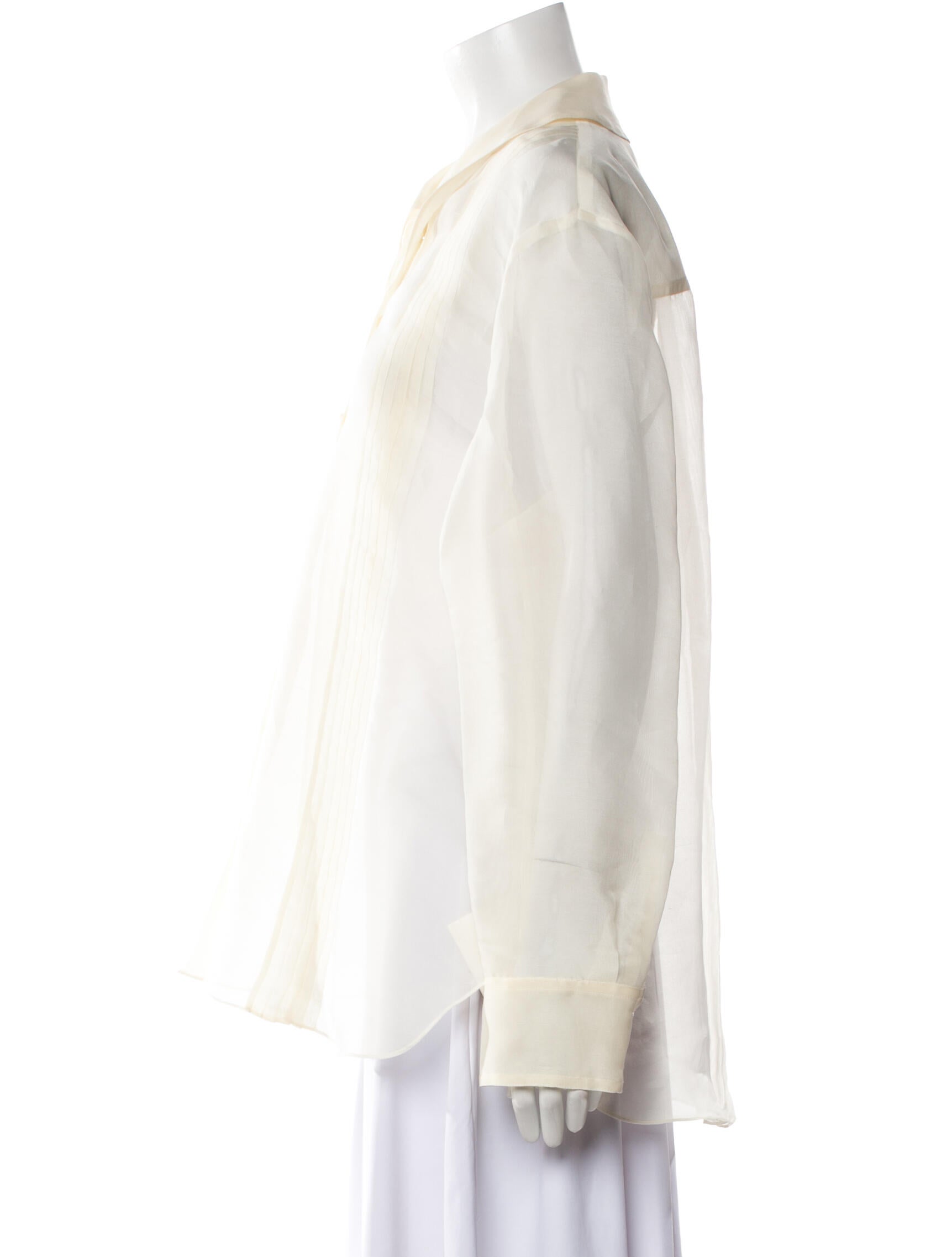 Khaite Silk Long Sleeve Button-Up Top w/ Tags