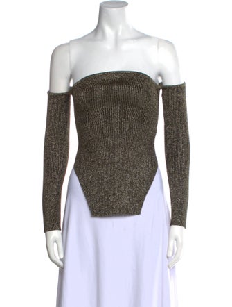 Khaite Printed Off-The-Shoulder Top