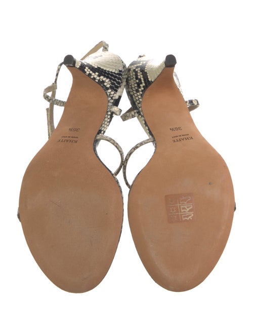 Khaite Embossed Leather Animal Print T-Strap Sandals