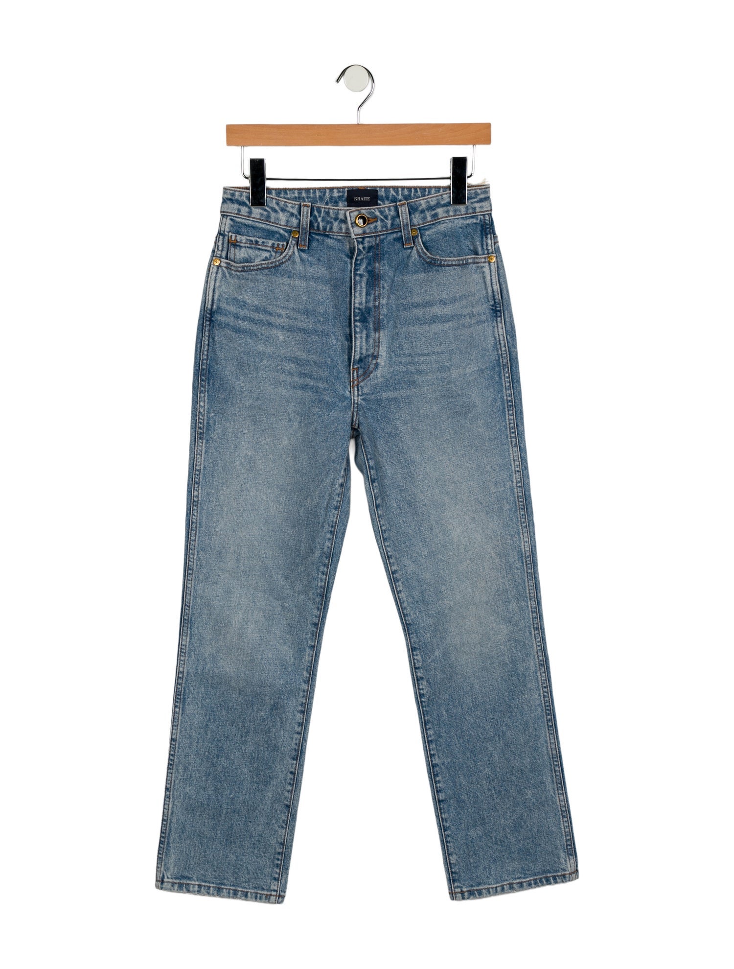 Khaite High-Rise Straight Leg Jeans
