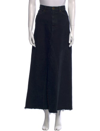 Khaite Raw-Edge Trim Midi Length Skirt