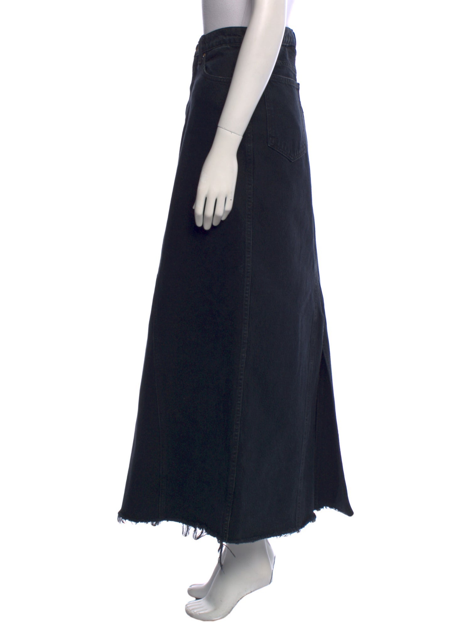 Khaite Raw-Edge Trim Midi Length Skirt