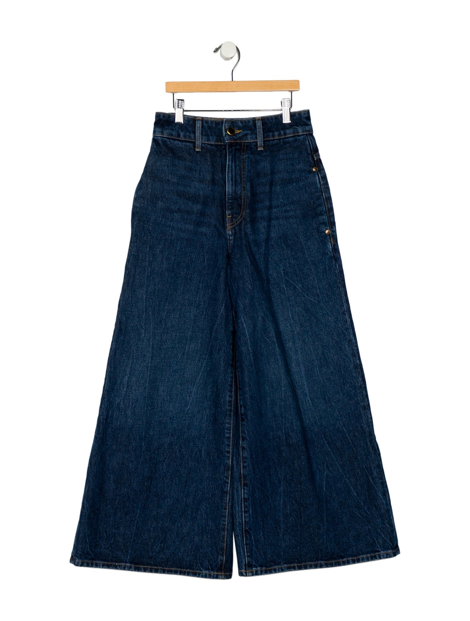 Khaite Mid-Rise Wide Leg Jeans