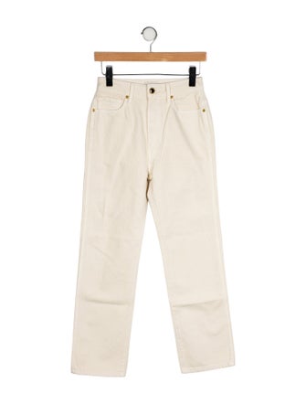 Khaite High-Rise Straight Leg Jeans