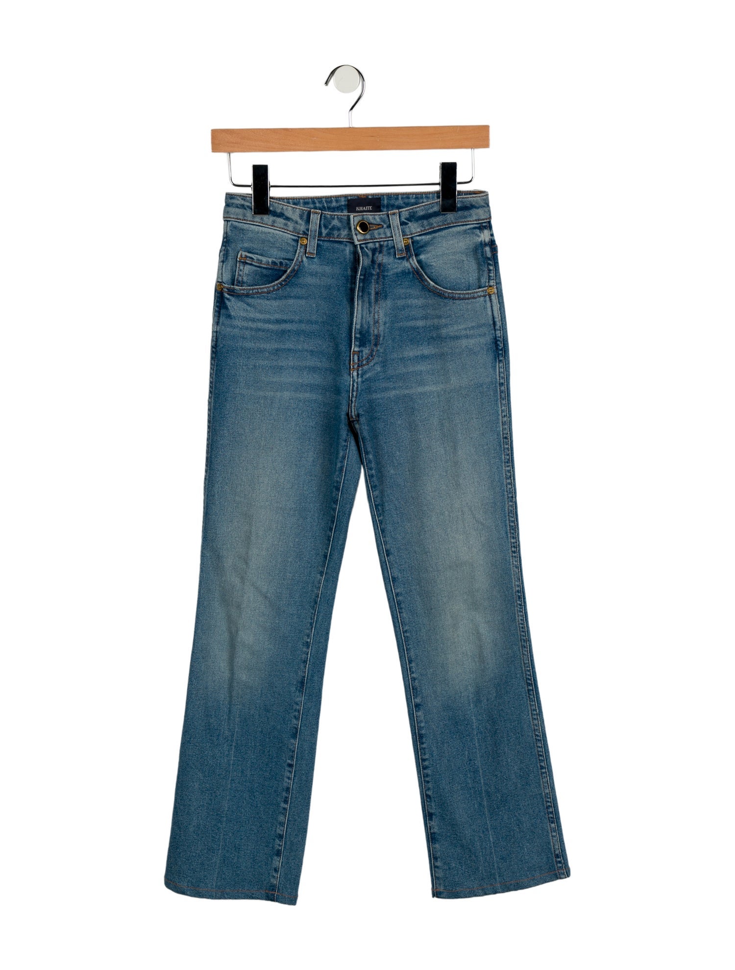 Khaite Mid-Rise Straight Leg Jeans