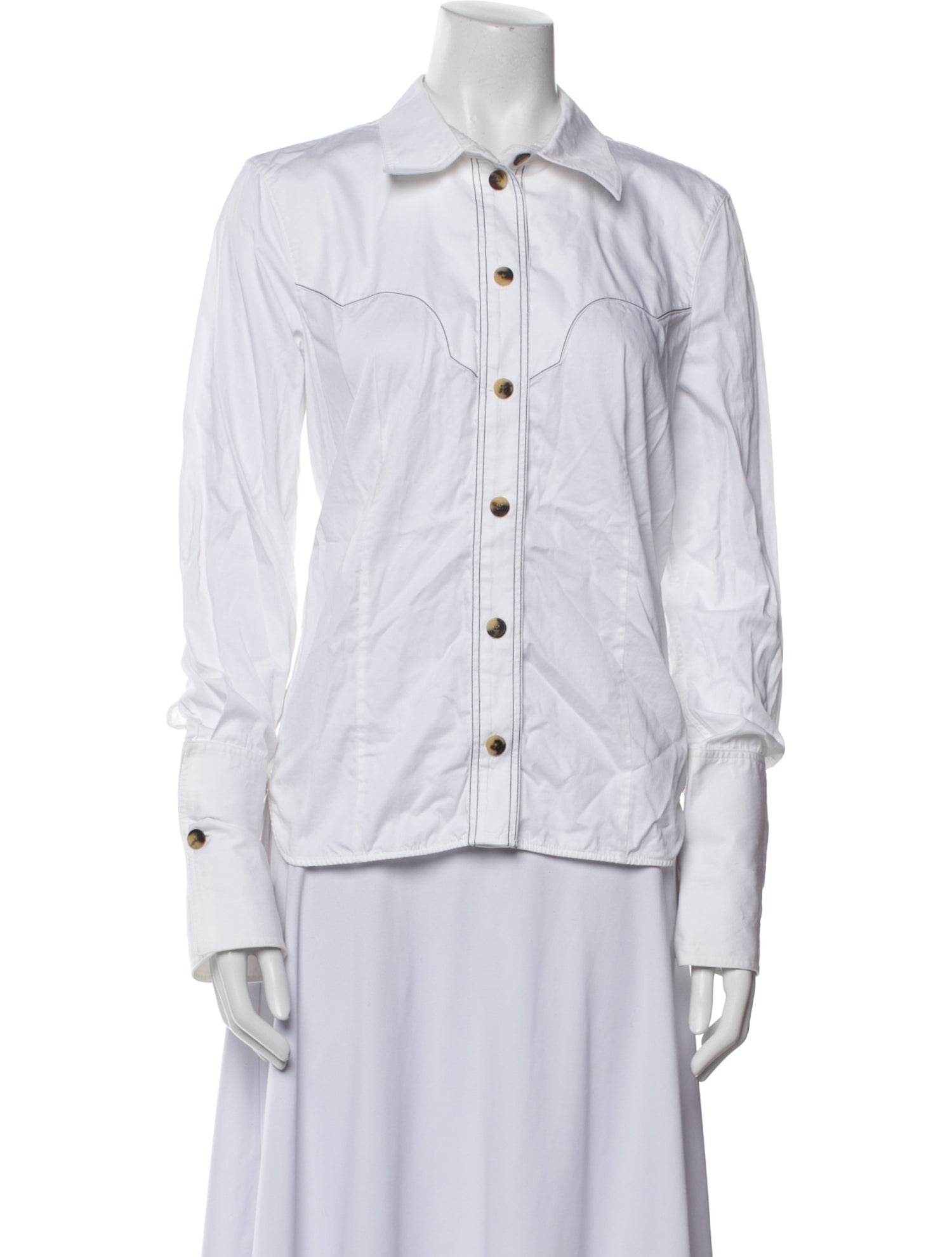 Khaite Long Sleeve Button-Up Top