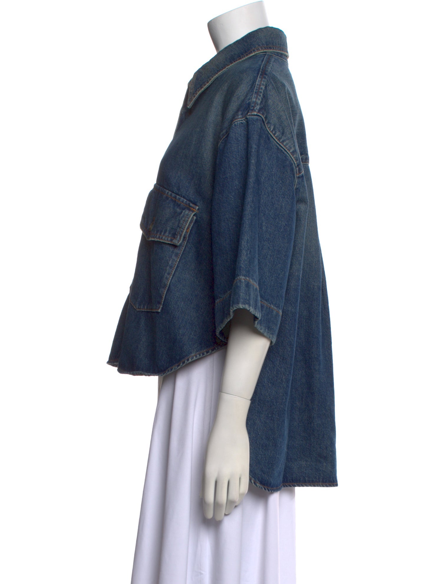 Khaite Three-Quarter Sleeve Button-Up Top