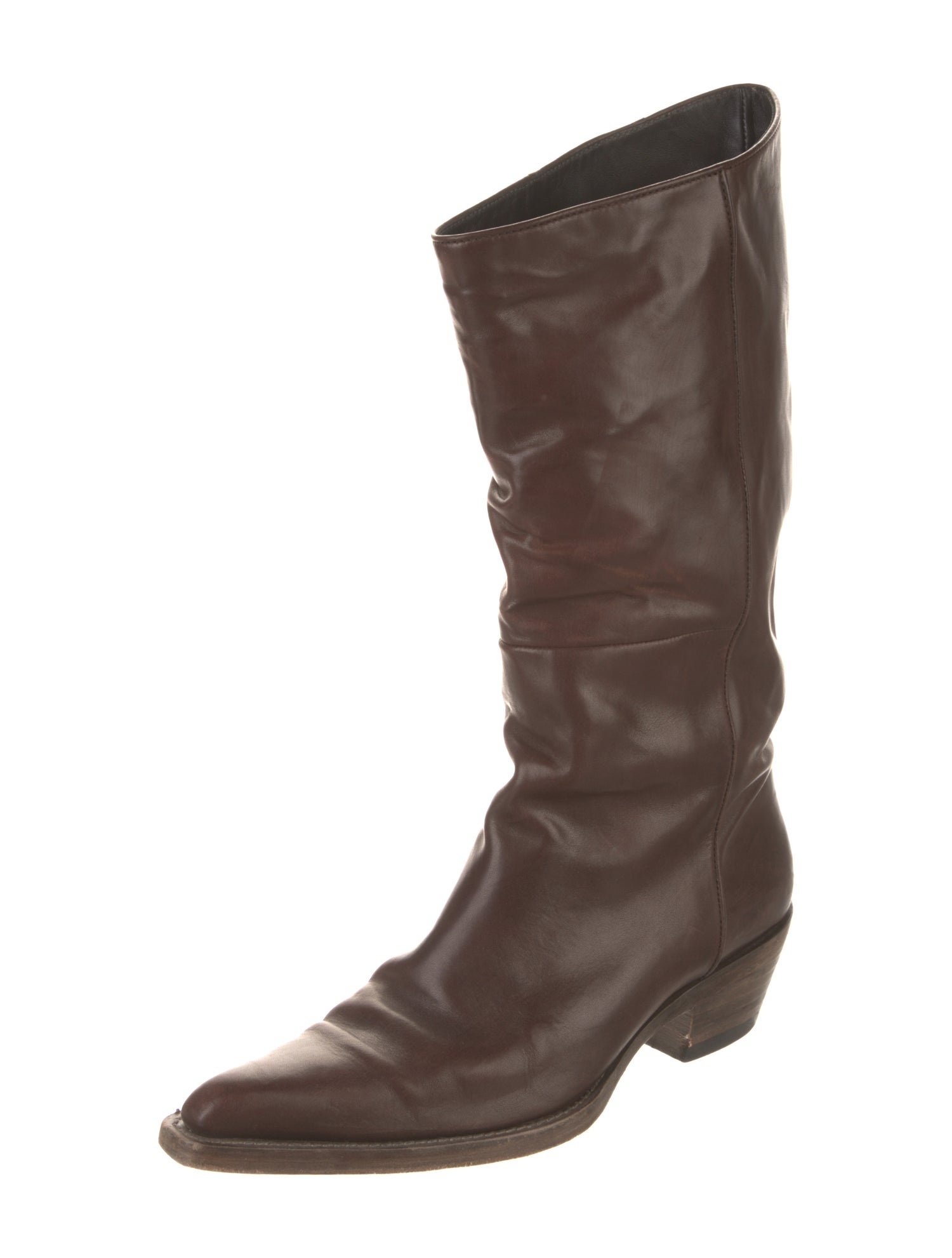 Khaite Leather Western Boots