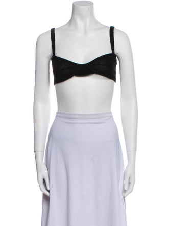 Khaite Cashmere Square Neckline Crop Top