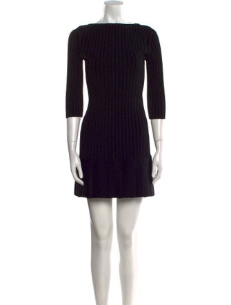 Khaite Bateau Neckline Mini Dress