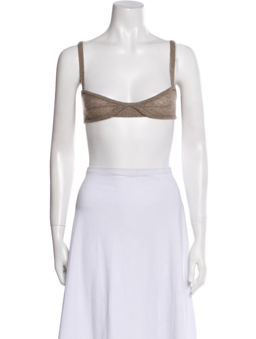 Khaite Cashmere Square Neckline Crop Top
