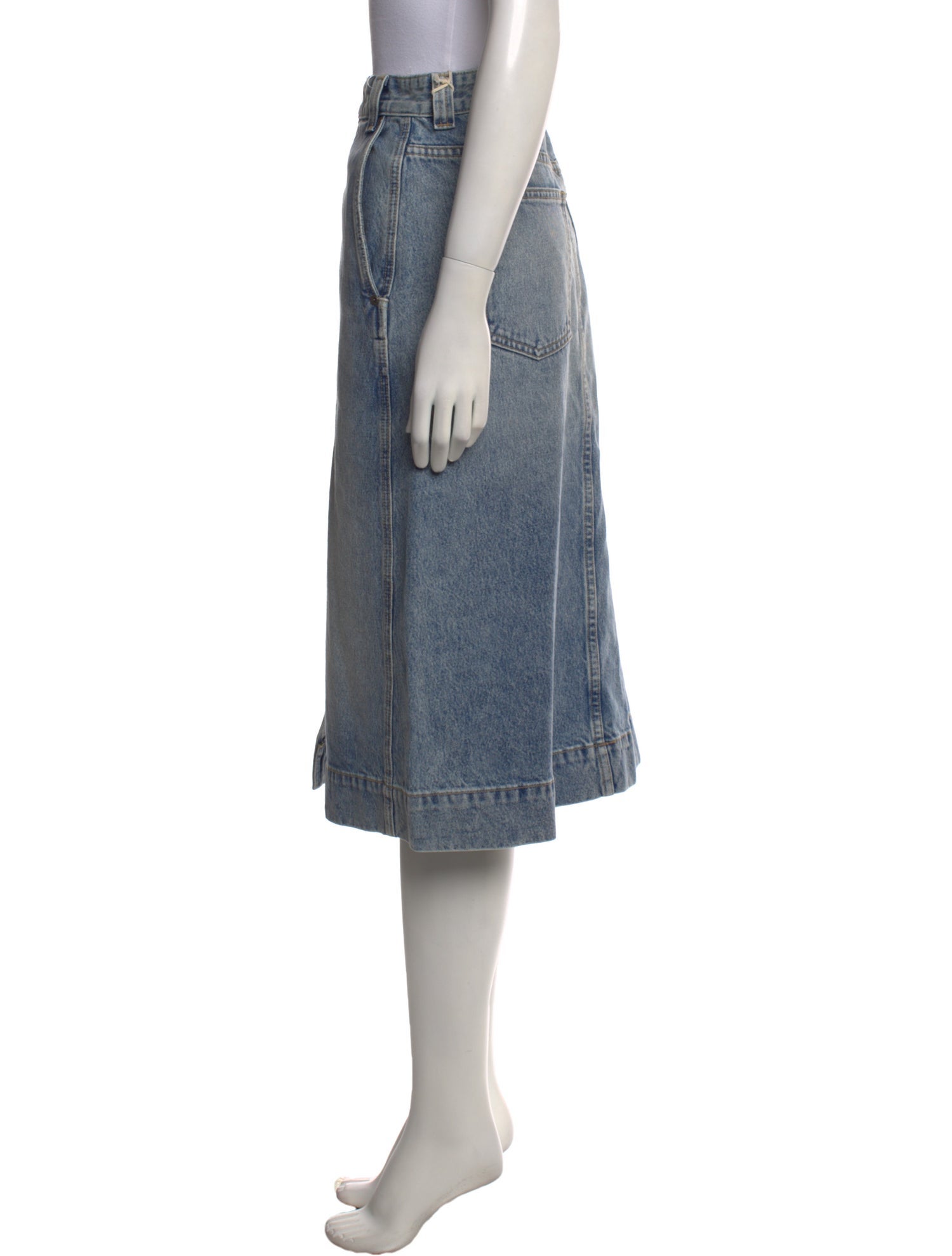 Khaite Embroidered Accent Midi Length Skirt