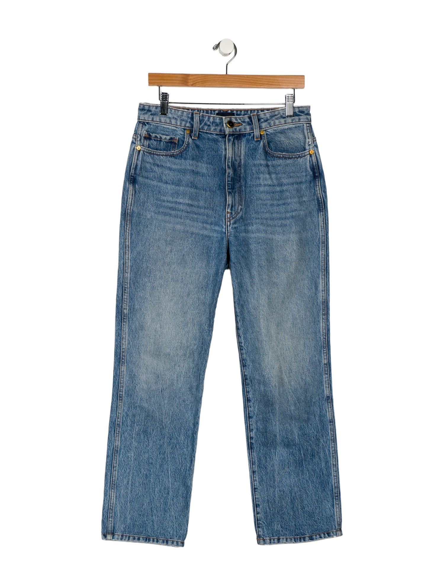 Khaite High-Rise Straight Leg Jeans