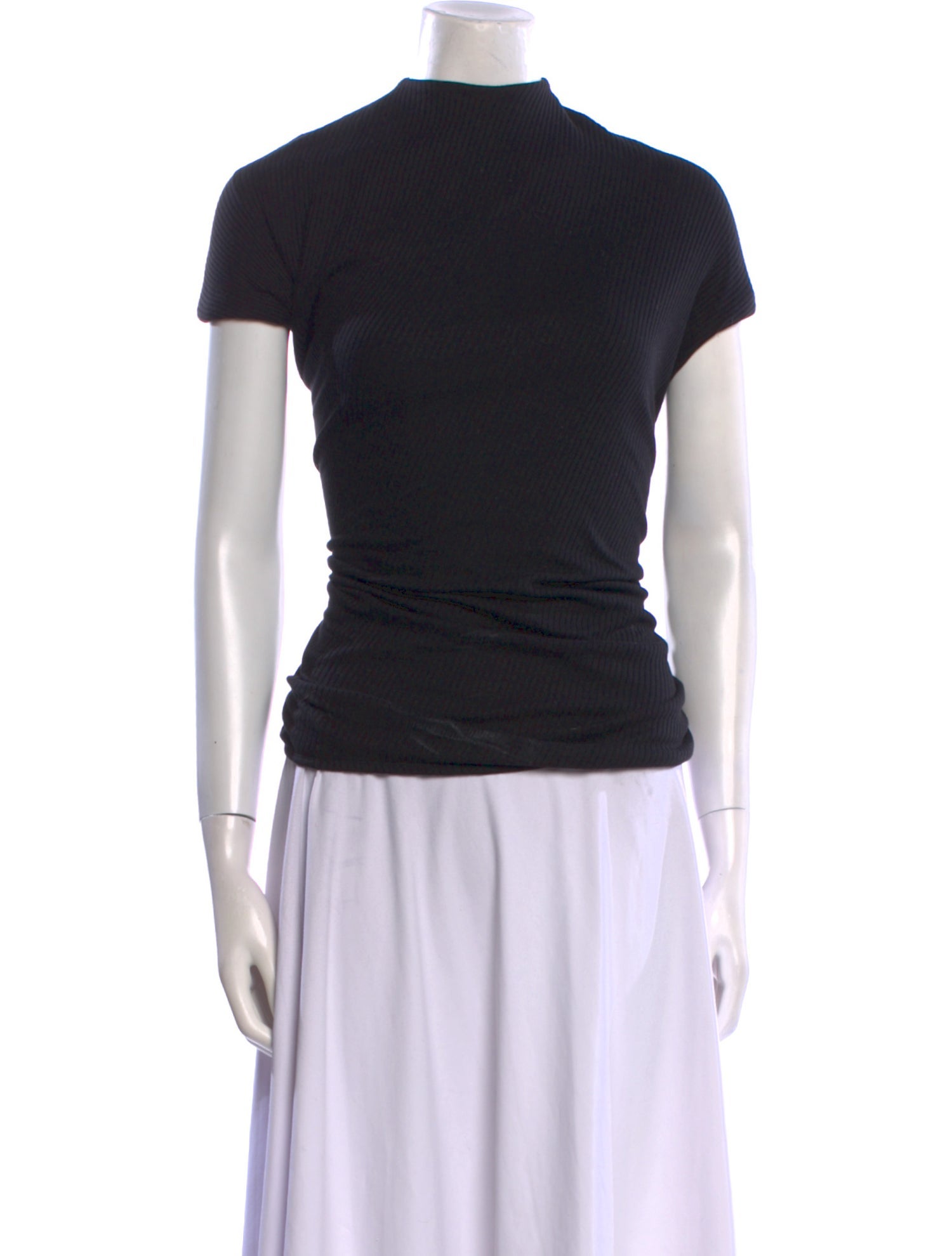 Khaite Mock Neck Short Sleeve Top