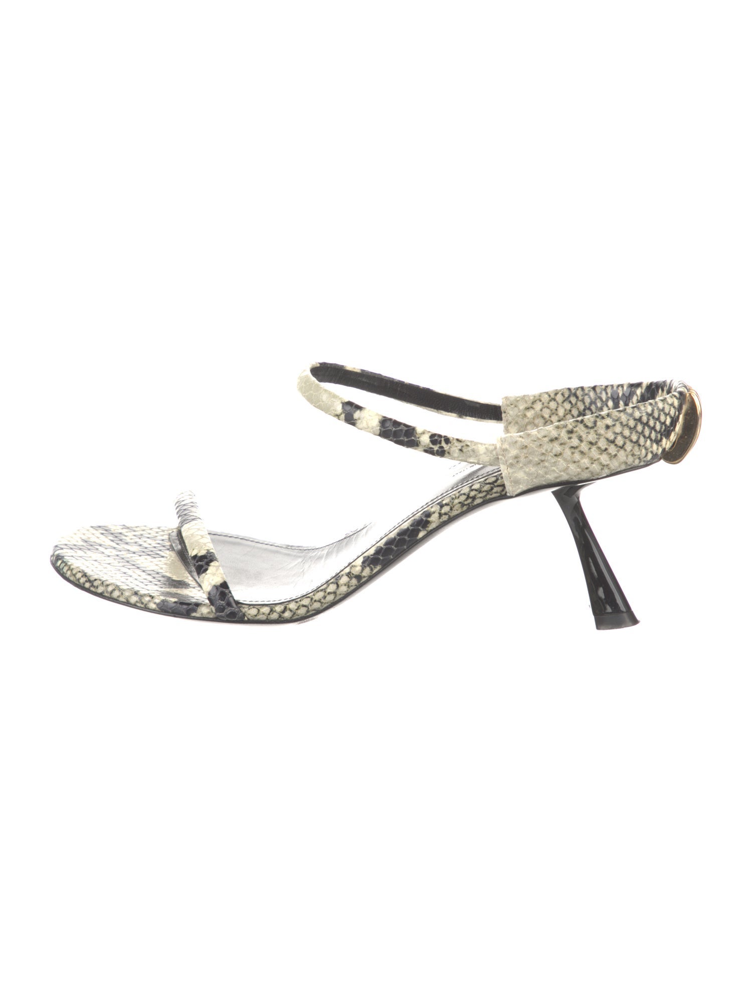Khaite Embossed Leather Animal Print Sandals