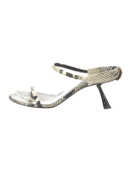 Khaite Embossed Leather Animal Print Sandals