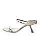 Khaite Embossed Leather Animal Print Sandals