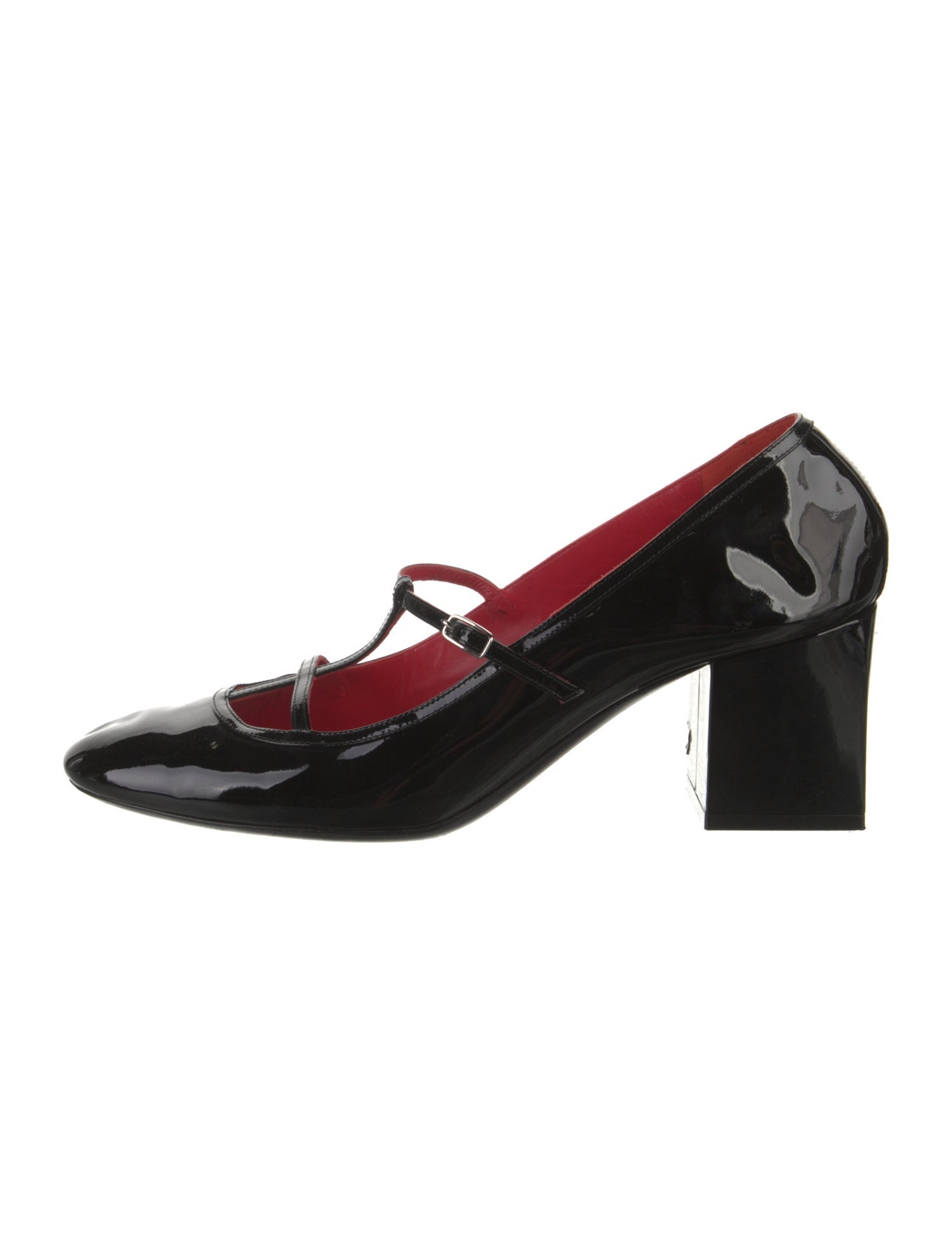Khaite Patent Leather T-Strap Pumps