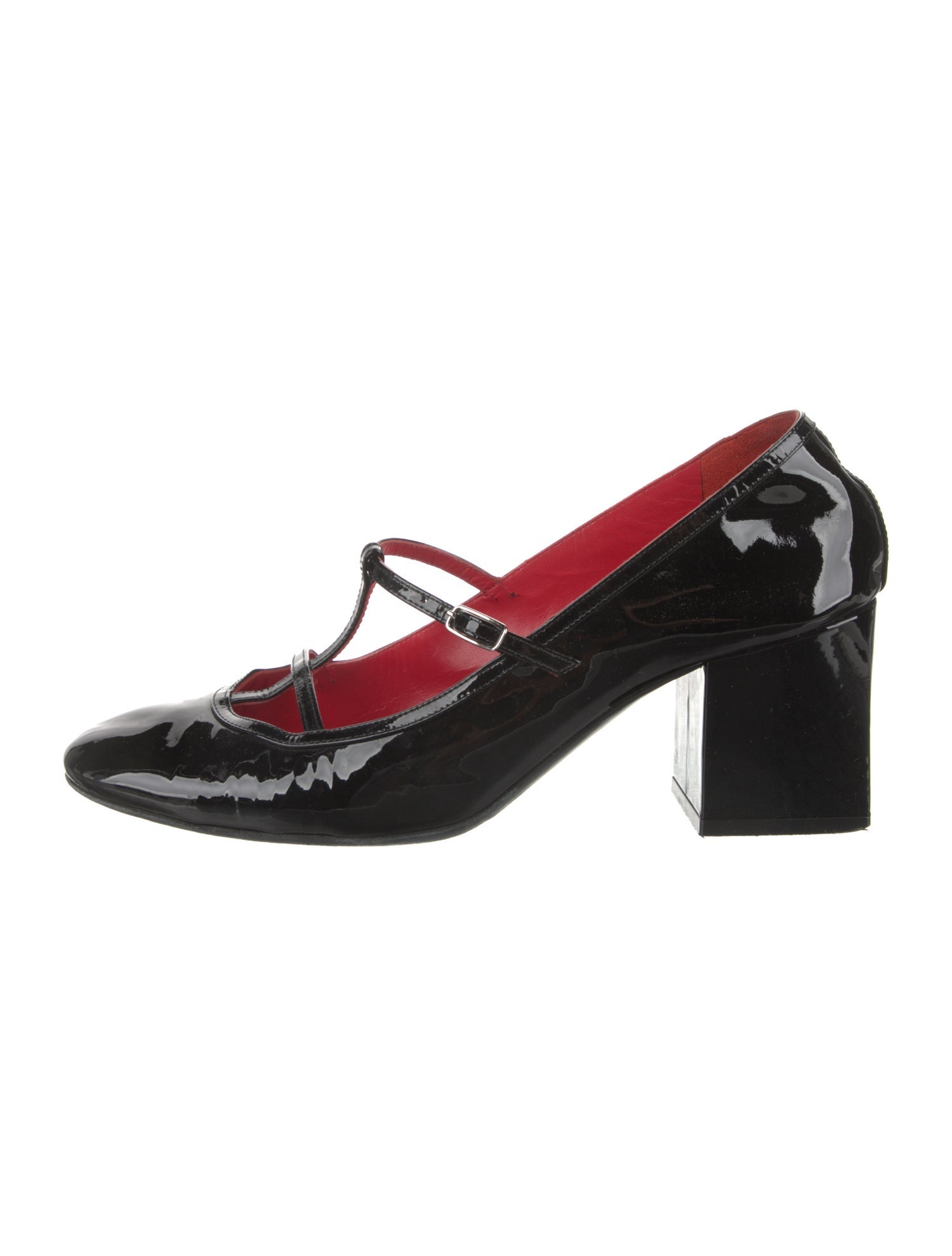 Khaite Patent Leather T-Strap Pumps