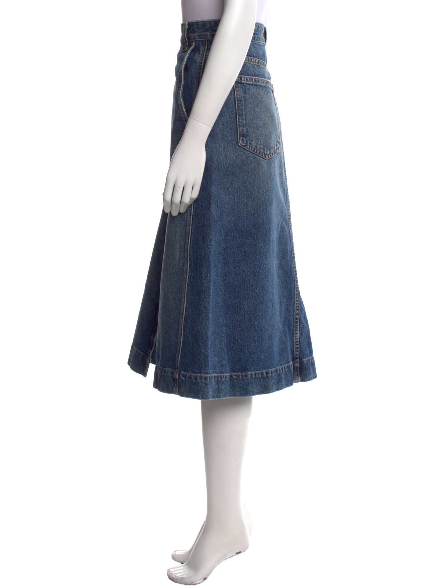 Khaite Distressed Accents Midi Length Skirt