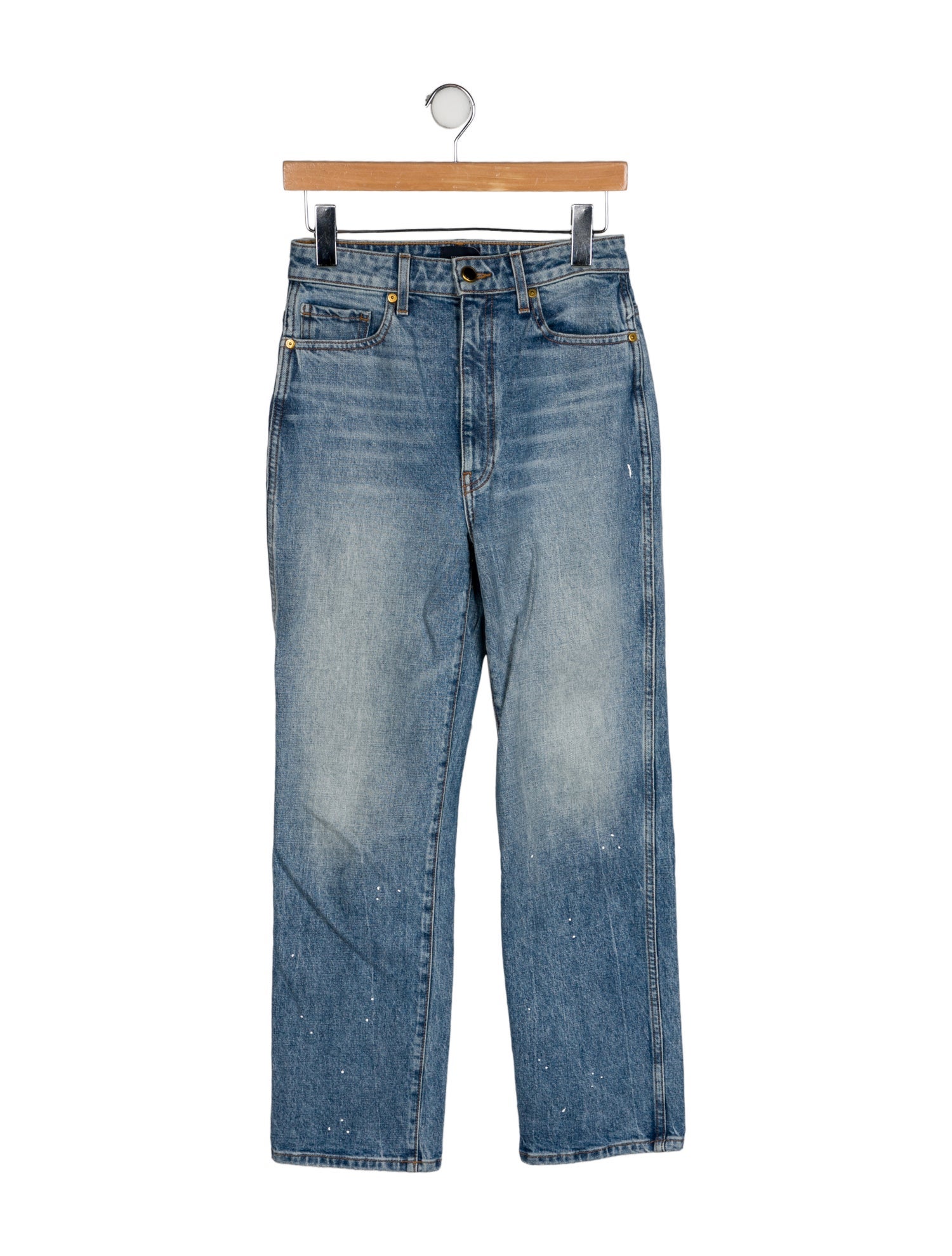 Khaite High-Rise Straight Leg Jeans