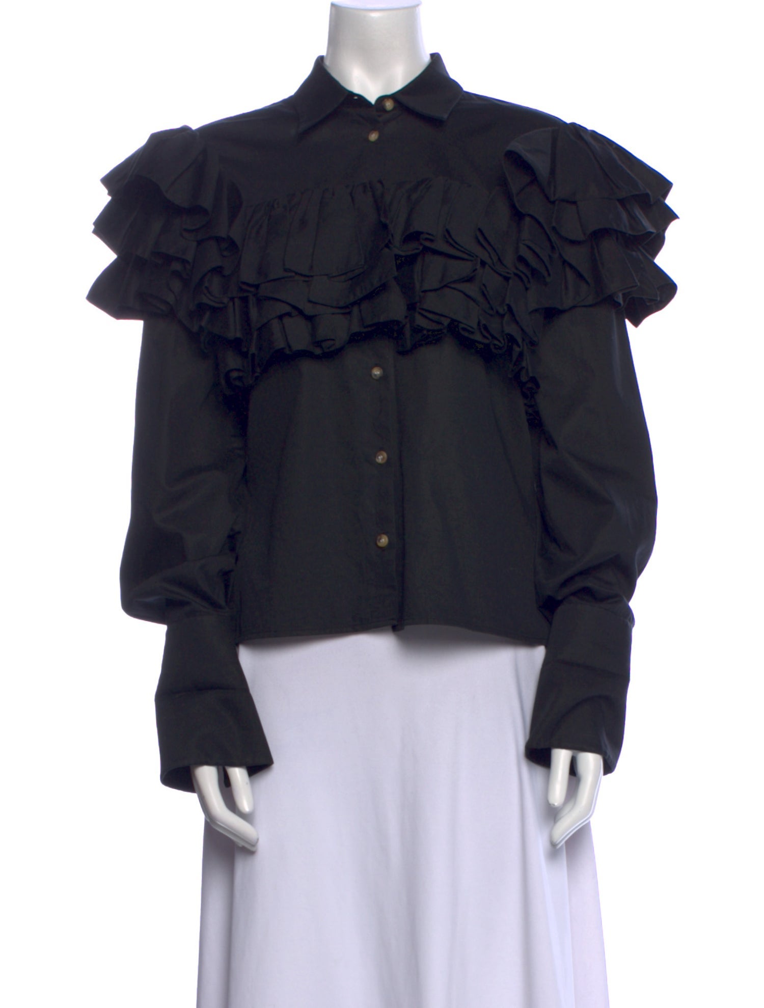 Khaite Long Sleeve Button-Up Top