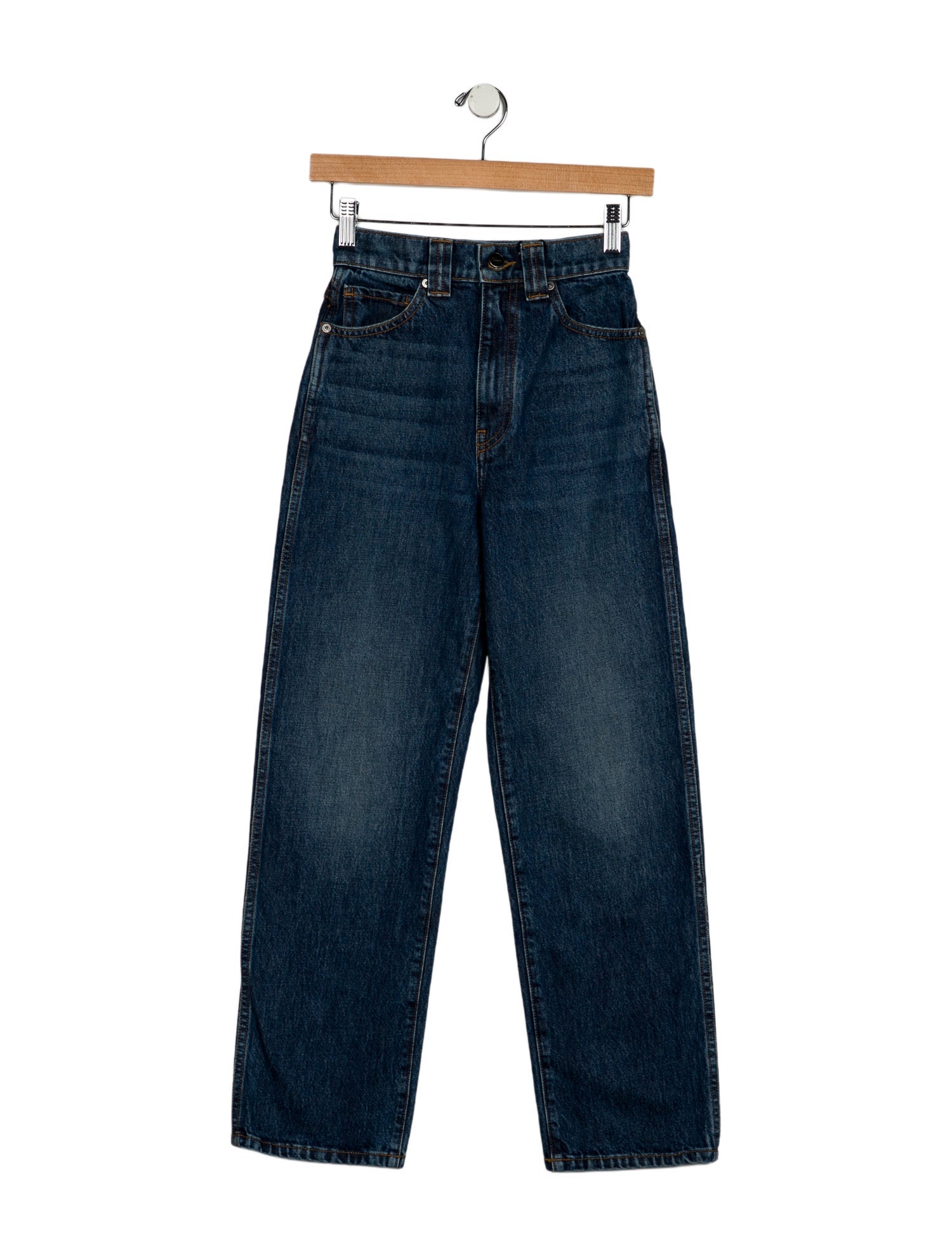 Khaite High-Rise Straight Leg Jeans