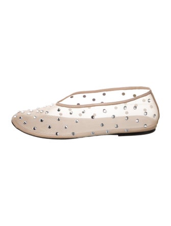 Khaite Mesh Crystal Embellishments Ballet Flats