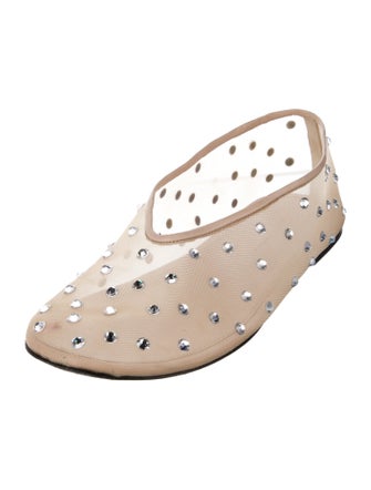 Khaite Mesh Crystal Embellishments Ballet Flats