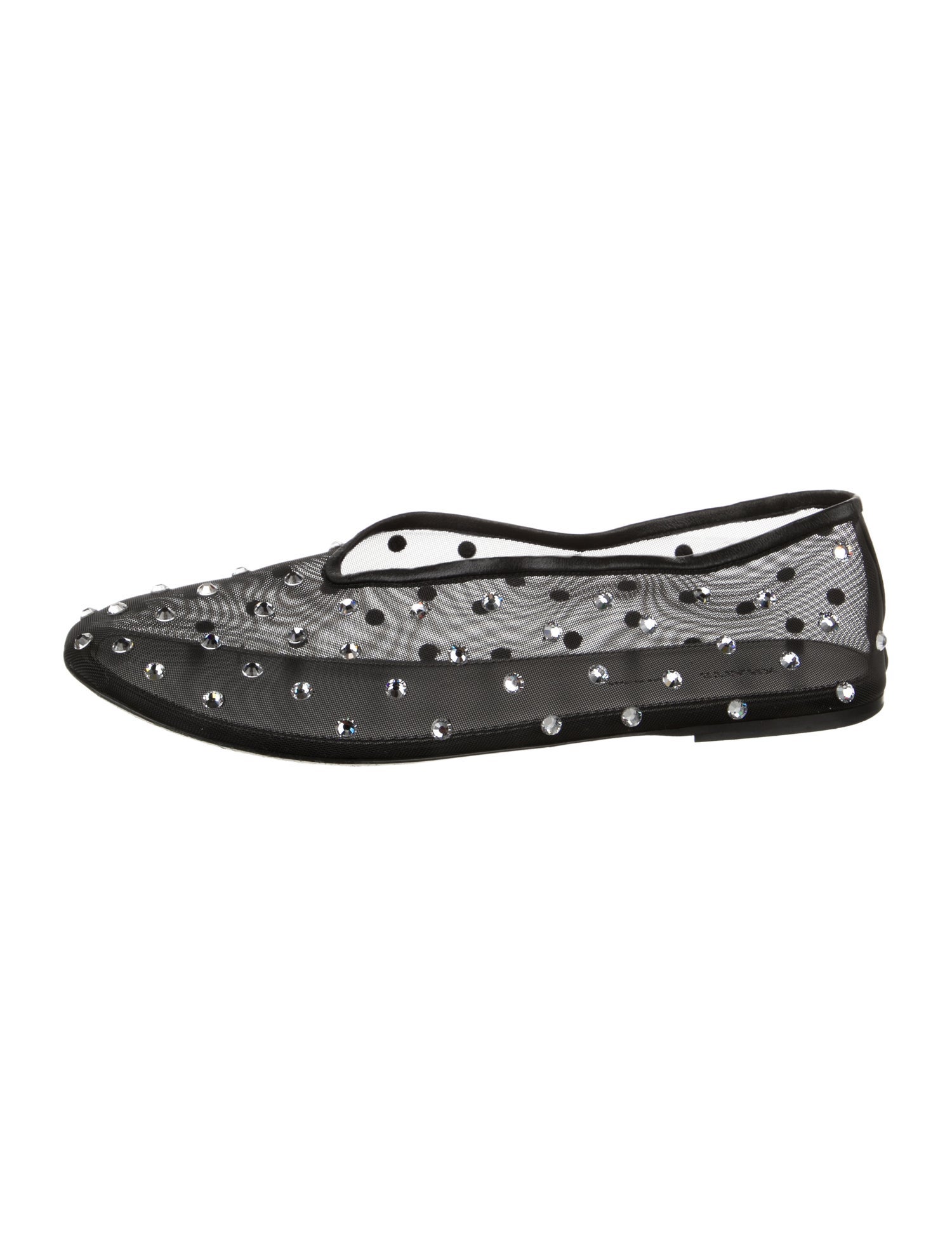 Khaite Mesh Crystal Embellishments Ballet Flats